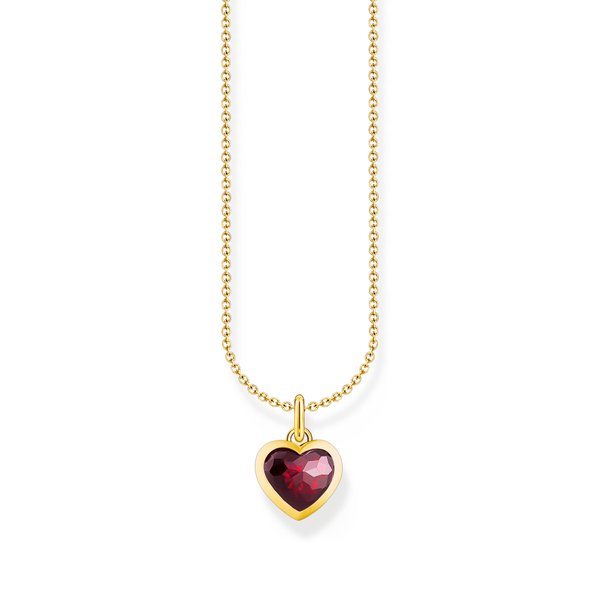 Thomas Sabo Aranyozott ezüst nyaklánc piros szív alakú medállal KE2268-414-10-L45V