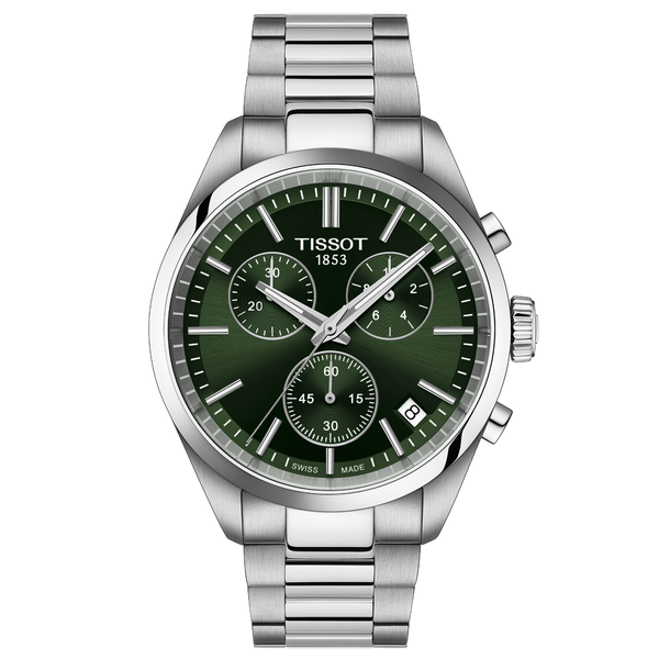 Tissot PR 100 zöld számlapos chronograph férfi karóra T1504171109100