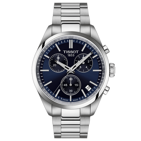 Tissot PR 100 kék számlapos chronograph férfi karóra T1504171104100