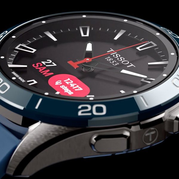 Tissot T-Touch Connect Sport titánium kék szilikonszíjas solar hybrid okosóra T1534204705101