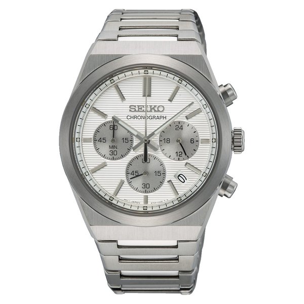 Seiko Sports fehér számlapos chronograph férfi karóra SSB451P1