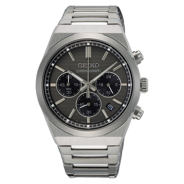 Seiko Sports szürke számlapos chronograph férfi karóra SSB455P1