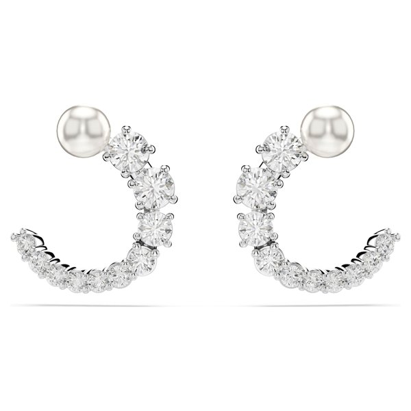 Swarovski Mátrix ezüst színű nyitott karika fülbevaló 5692260