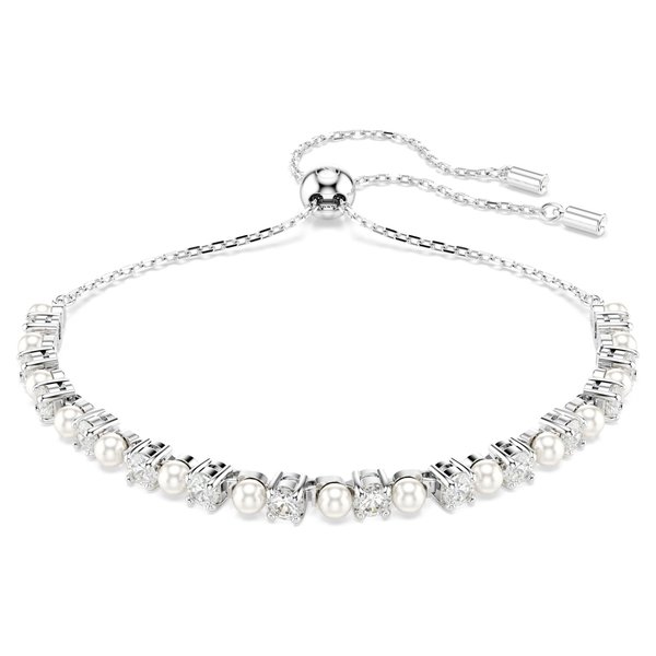 Swarovski Mátrix kristálygyöngy ezüst színű állítható karkötő 5701605