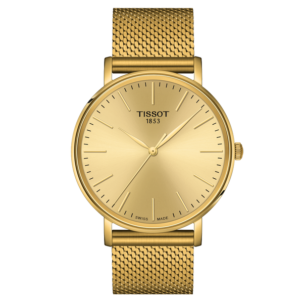 Tissot Everytime arany színű mesh szíjas férfi karóra T1434103302100
