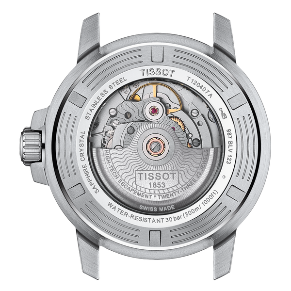 Tissot Seastar 1000 Powermatic 80 fém szíjas zöld számlapos férfi karóra T1204071109101