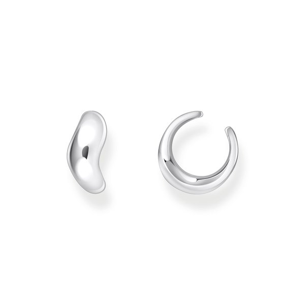 Thomas Sabo Fél pár organikus formájú ezüst fülgyűrű EC0030-001-21
