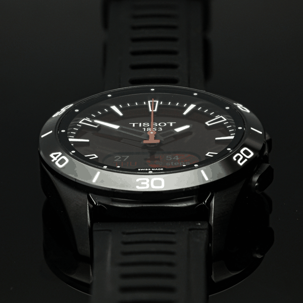Tissot T-Touch Connect Sport titánium fekete szilikonszíjas solar hybrid okosóra T1534204705104