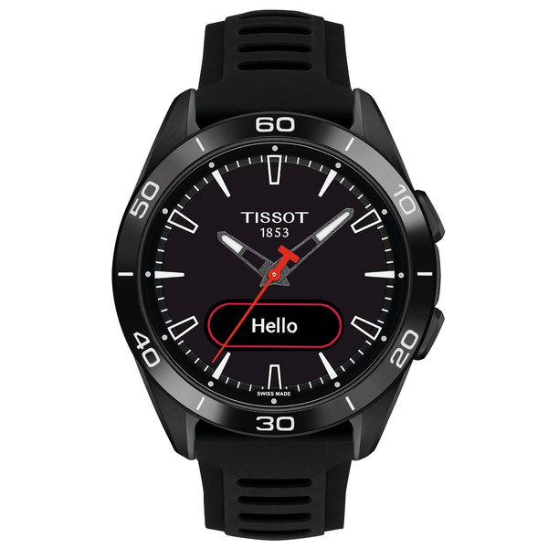 Tissot T-Touch Connect Sport titánium fekete szilikonszíjas solar hybrid okosóra T1534204705104