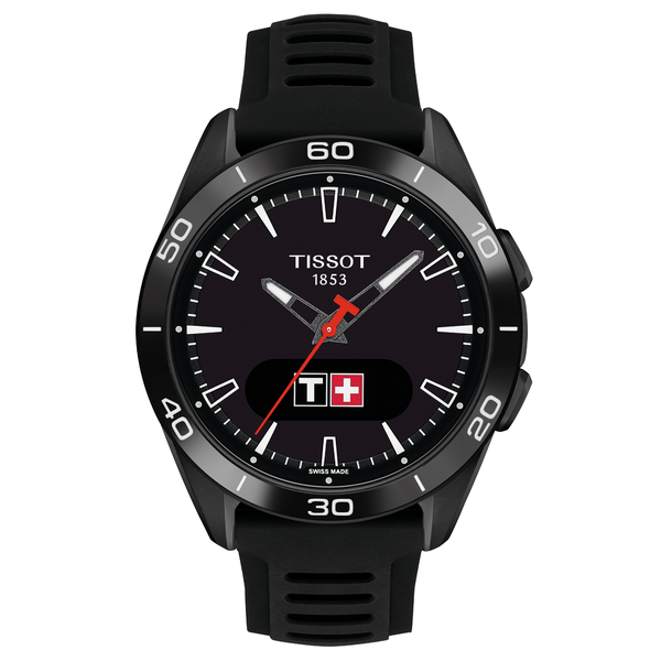 Tissot T-Touch Connect Sport titánium fekete szilikonszíjas solar hybrid okosóra T1534204705104