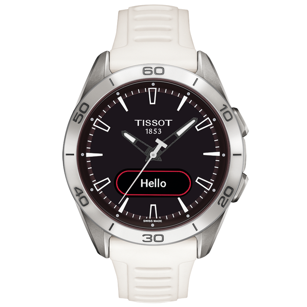 Tissot T-Touch Connect Sport titánium fehér szilikonszíjas solar hybrid okosóra T1534204705103