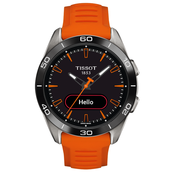 Tissot T-Touch Connect Sport titánium narancs szilikonszíjas solar hybrid okosóra T1534204705102