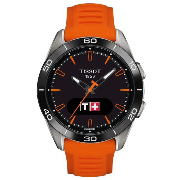 Tissot T-Touch Connect Sport titánium narancs szilikonszíjas solar hybrid okosóra T1534204705102