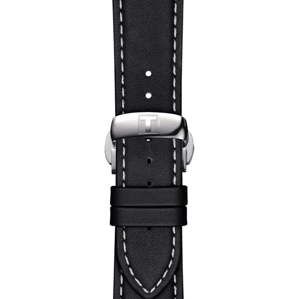 Tissot Gentleman fekete számlapos bőrszíjas quartz férfi óra T1274101605100
