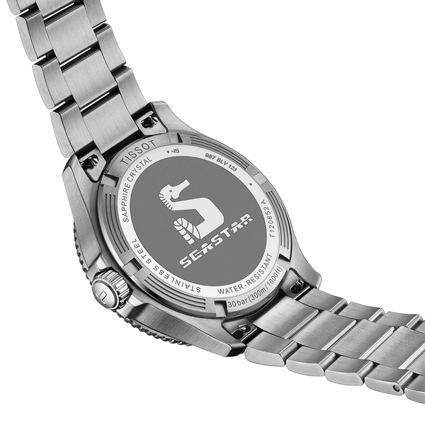 Tissot Seastar 1000 quartz GMT zöld fekete számlapos karóra T1208521105100