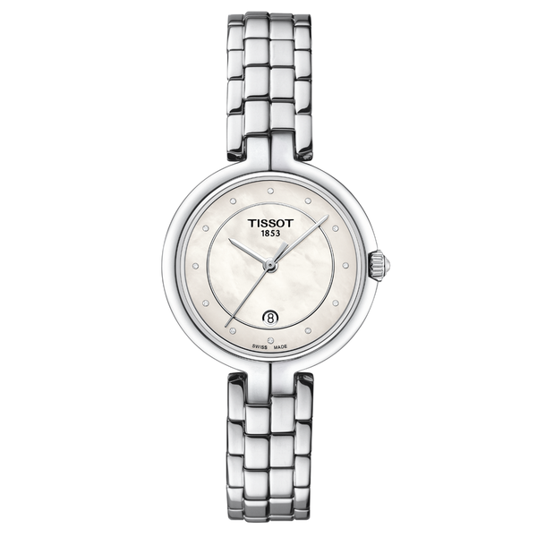 Tissot Flamingo gyémánt indexes gyöngyház női karóra T0942101111601
