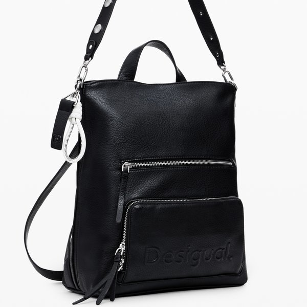 Desigual Half logo preto fekete hátizsák 24WAKP03-2000