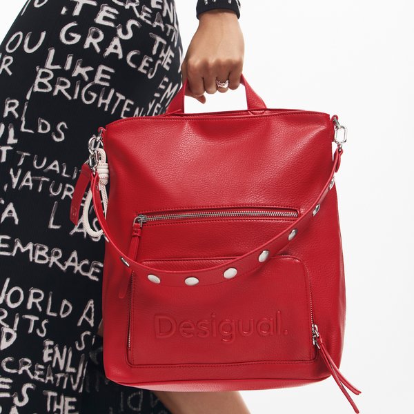 Desigual Half logo pre piros hátizsák 24WAKP26-3000