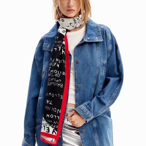Desigual Letters piros fekete sál 24WAWA13