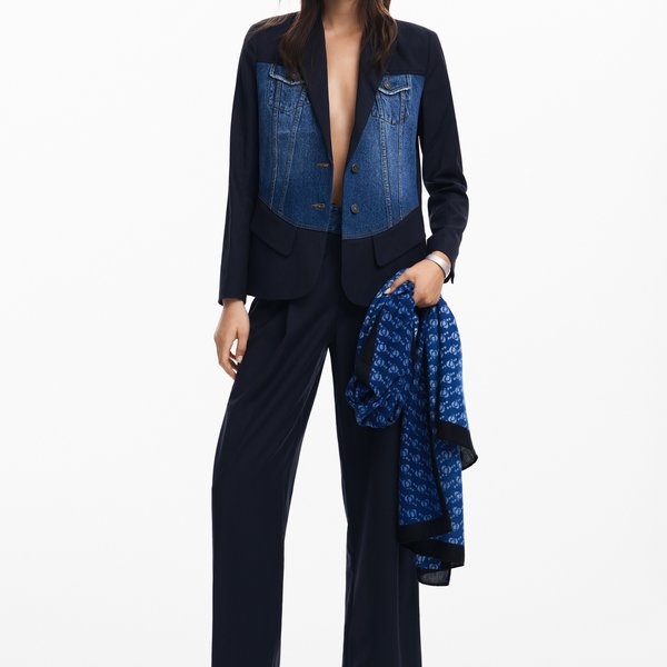 Desigual Imagotype kék sál 24WAWA24