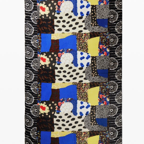 Desigual Patch rectangle kék sál 24WAWA05