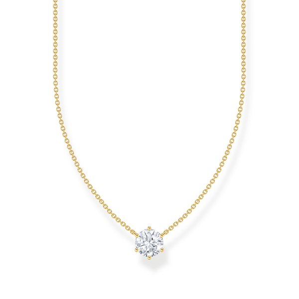 Thomas Sabo Aranyozott ezüst nyaklánc áttetsző medállal KE2210-414-14-L45V