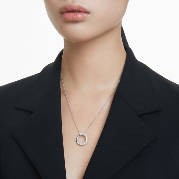 Swarovski Dextera ezüst színű nyaklánc kör medállal 5692737