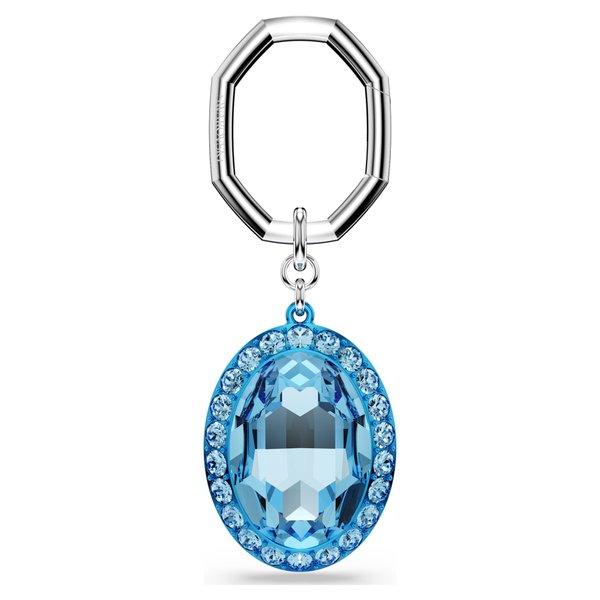 Swarovski Ezüst színű kulcstartó nagy kék kristállyal 5666644