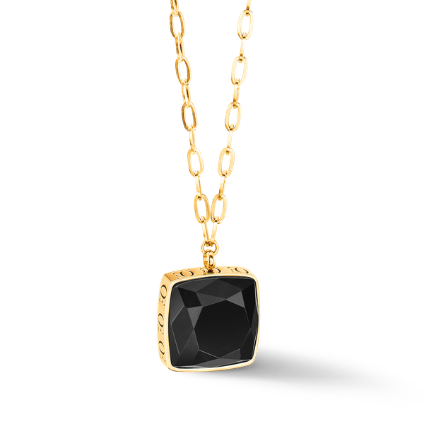 Coeur de Lion Amulet square arany-fekete nyaklánc 1201/10-1316