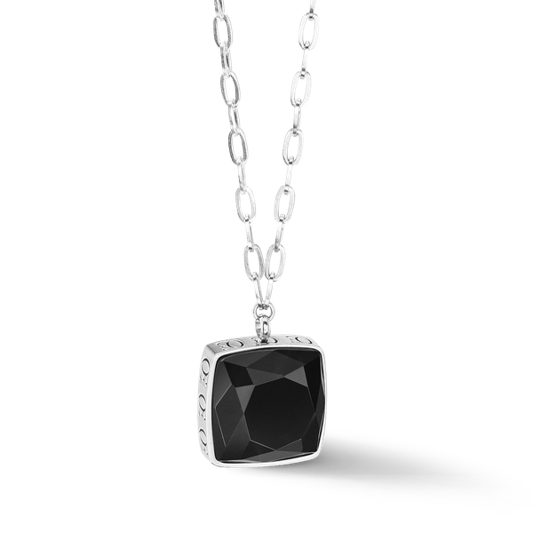 Coeur de Lion Amulet square ezüst-fekete nyaklánc 1201/10-1317