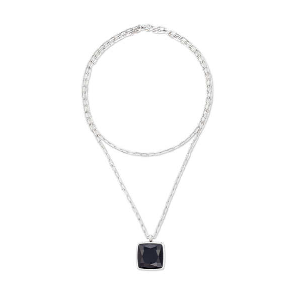 Coeur de Lion Amulet square ezüst-fekete nyaklánc 1201/10-1317