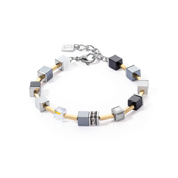 Coeur de Lion GeoCUBE Iconic arany-fekete karkötő 2700/30-1333