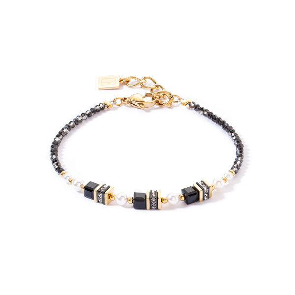 Coeur de Lion Sparkling Pricess arany-fekete karkötő 4567/30-1300