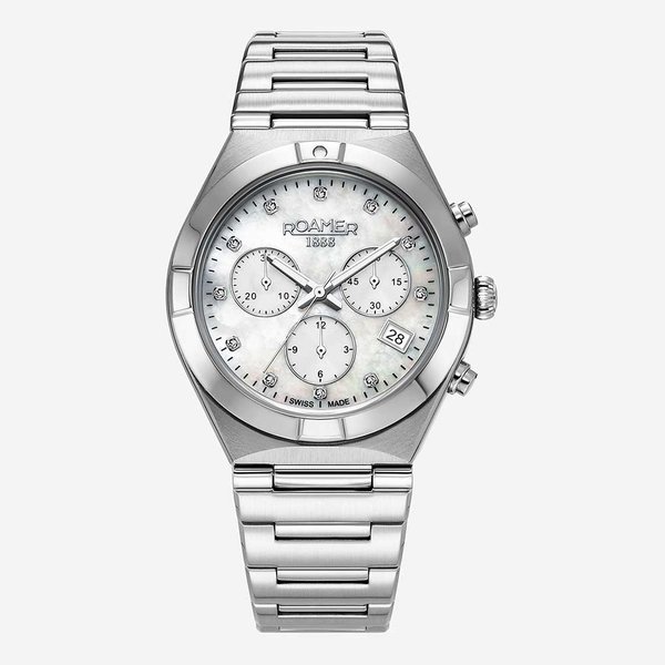 Roamer Eos ladies kronográf ezüst színű női óra 987837412020