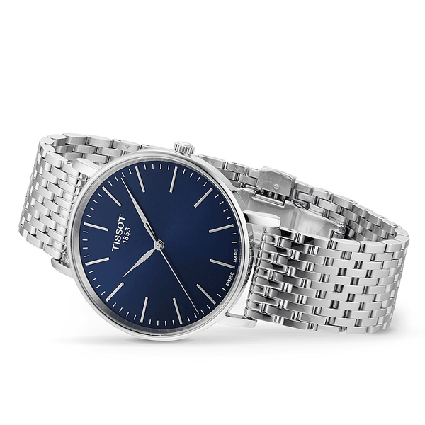 Tissot Everytime kék számlapos férfi óra T1434101104100