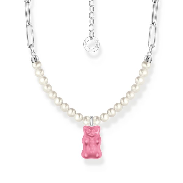 Thomas Sabo Tenyésztett gyöngy és ezüst nyaklánc rózsaszín Haribo gumi macival KE2207-082-9-L45V