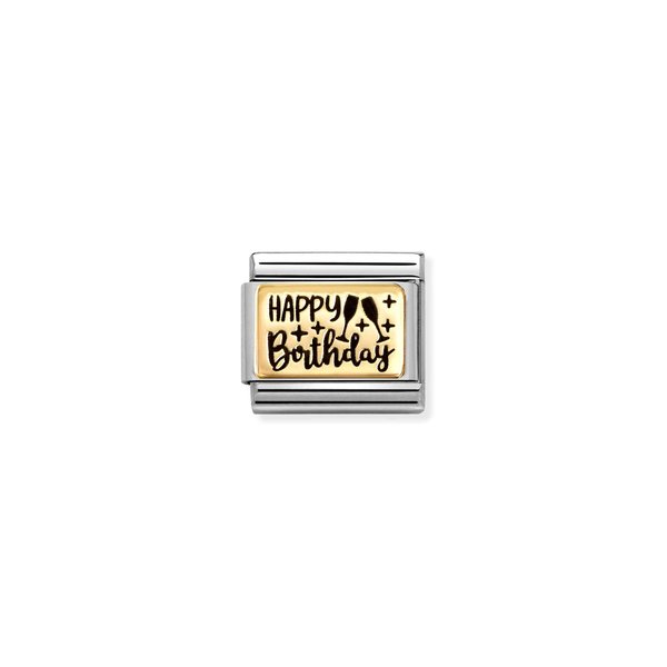 Nomination Boldog születésnapot arany charm 030166-60