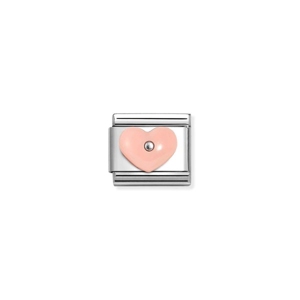 Nomination Rózsaszín szív charm 330509-18