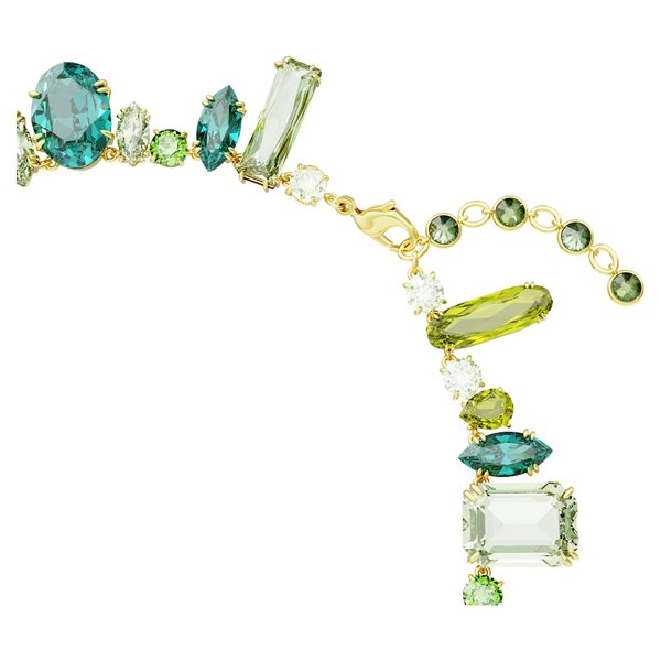 Swarovski Gema arany színű nyaklánc zöld kristályokkal 5657388