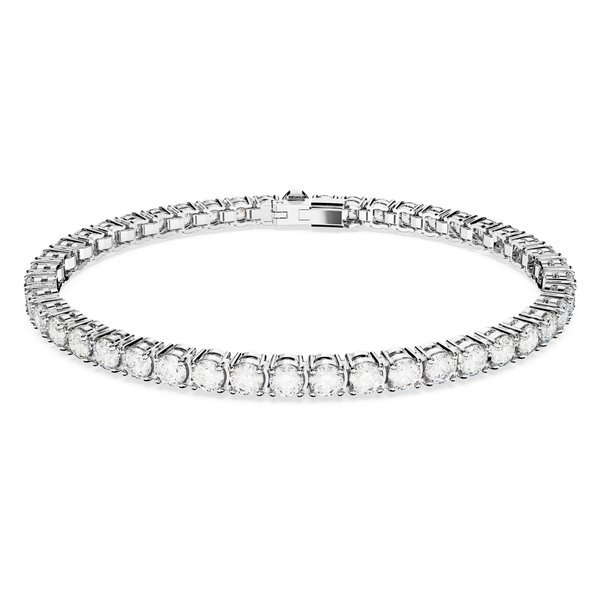Swarovski Mátrix ezüst színű tenisz karkötő áttetsző kristályokkal 5648937
