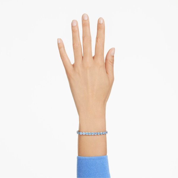 Swarovski Mátrix ezüst színű tenisz karkötő kék kristályokkal 5648928