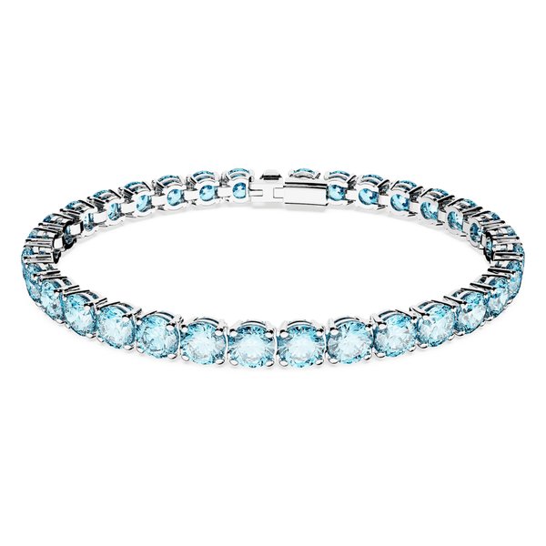 Swarovski Mátrix ezüst színű tenisz karkötő kék kristályokkal 5648928