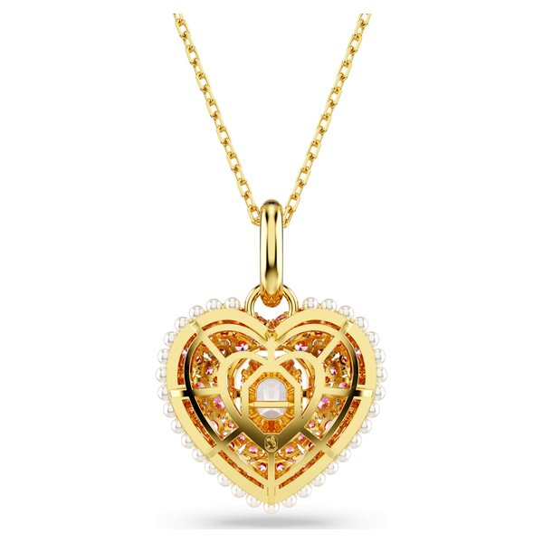 Swarovski Hyperbola arany színű nyaklánc rózsaszín köves szív medállal 5680784