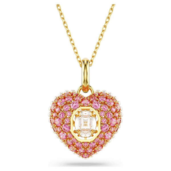 Swarovski Hyperbola arany színű nyaklánc rózsaszín köves szív medállal 5680784