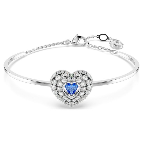 Swarovski Hyperbola ezüst színű karperec kék köves szív medállal 5680393