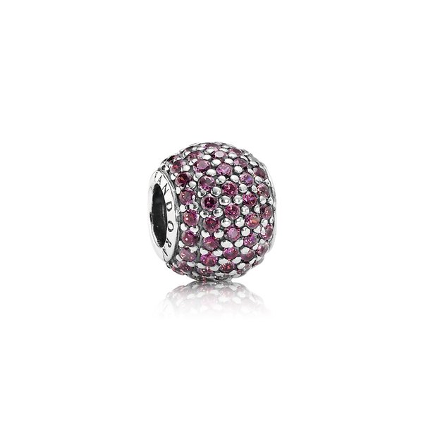 Pandora ékszer Vörös pávé gömb ezüst charm cirkóniával 791051CZR