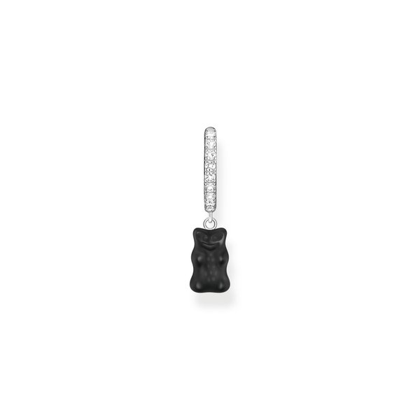 Thomas Sabo Fél pár ezüst karika fülbevaló fekete Haribo gumi macival CR726-052-11