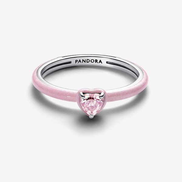 Pandora ékszer Rózsaszín chakra szív ezüst gyűrű 