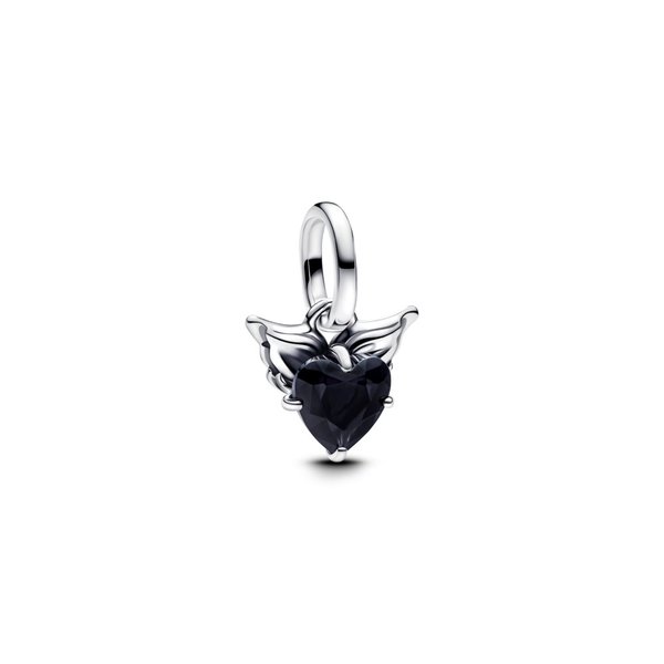 Pandora ékszer ME szárnyas fekete szív mini függő charm 793626C01