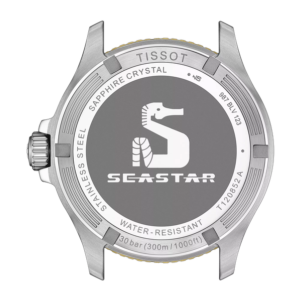 Tissot Seastar 1000 quartz GMT barna fekete bicolor számlapos karóra T1208522205100